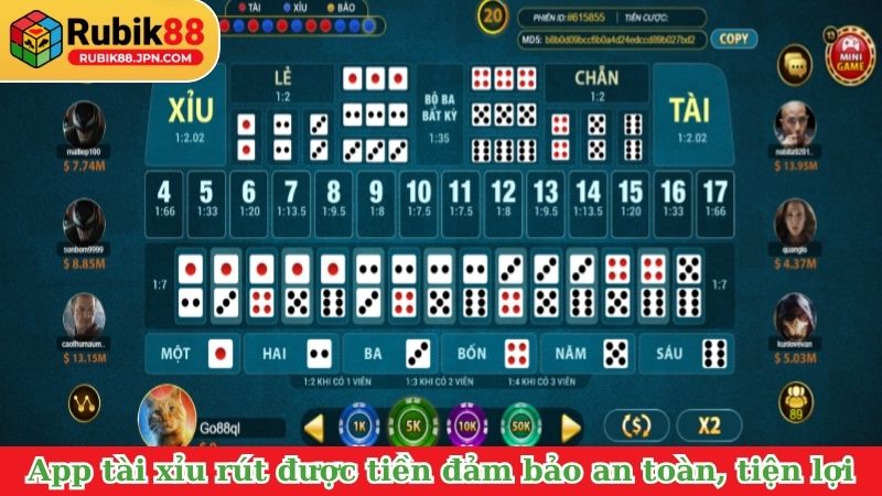 App tài xỉu rút được tiền đảm bảo an toàn, tiện lợi