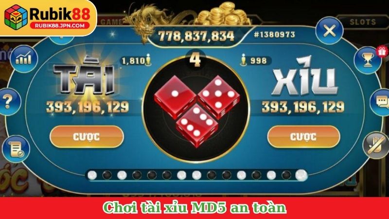 Chơi tài xỉu MD5 an toàn, không lo lắng trên Rubik88