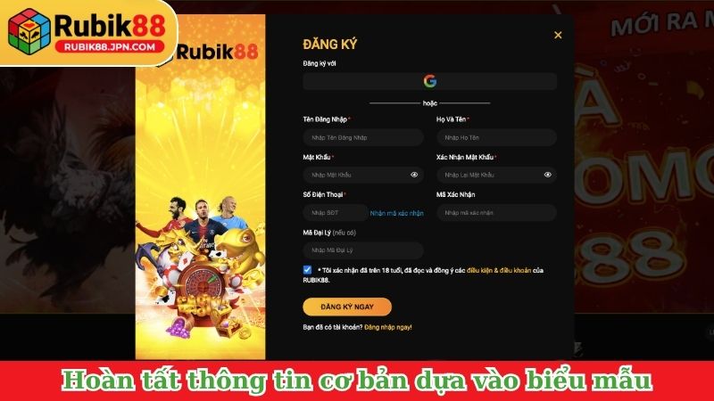 Hoàn tất thông tin cơ bản dựa vào biểu mẫu